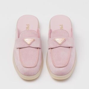 Prada Pink Suede Mules Saint Tropez 37 $995